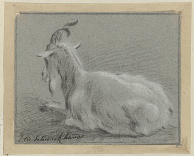 liggende ged af Hendrik Willem Schweickhardt (signed by artist)