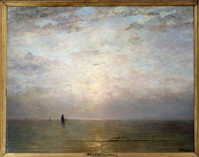 Solnedgang sol. Maleri af Hendrik Wilhem Mesdag (1831-1915), ec. Holl. 19. århundrede. Olie på lærred. Mål: 1,40 x 1,80 m. Paris, Musee d
