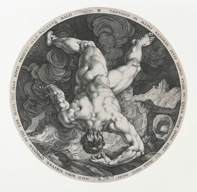 Tantalus, fra de fire vanærere af Hendrik and Cornelisz. van Haarlem Cornelis Goltzius