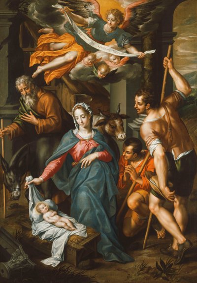 Hyrdernes tilbedelse, af Hendrick de Clerck
