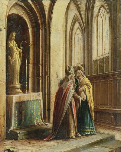 To skikkelser i en kirke af Hendrik the Younger Steenwyck