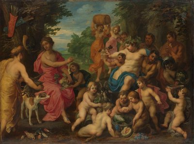 Diana bød på vin og frugt af Bacchus og hans følge af Hendrik van Balen (I)