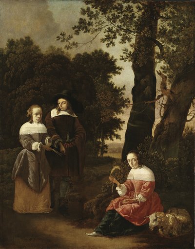 Et par og en hyrdeinde i et landskab, 1661 af Hendrik van der Burgh