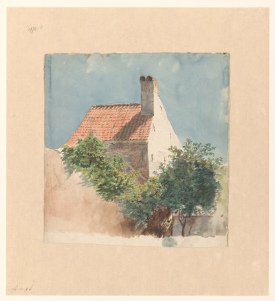 Studie af et murstenshus af Hendrik van der Burgh