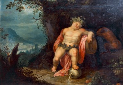 Bacchus Asleep (olie på lærred) af Hendrik van the Elder Balen