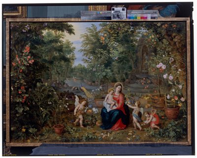 Jomfruen Og Barnet Sidder I En Have Med Putti, Fugle Og Dyr af Hendrik van the Elder Balen