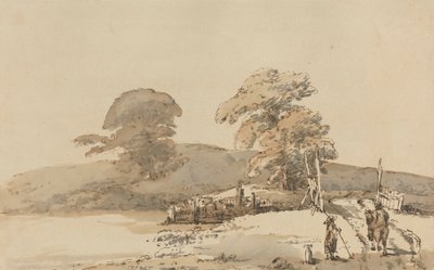 Landskab med en bro af Heneage Finch fourth Earl of Aylesford