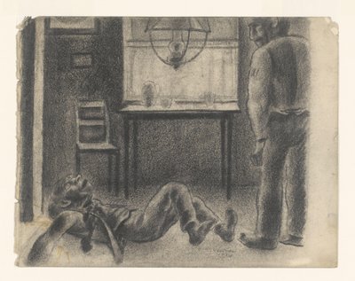 interiørscene af Henk Henriët (signed by artist)