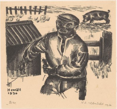 Bonde ved en lade af Henk Henriët