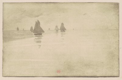 Både i en morgentåge af Henri-Charles Guérard
