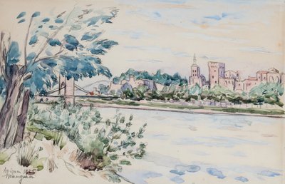 Avignon, der Papstpalast von Henri-Charles Manguin