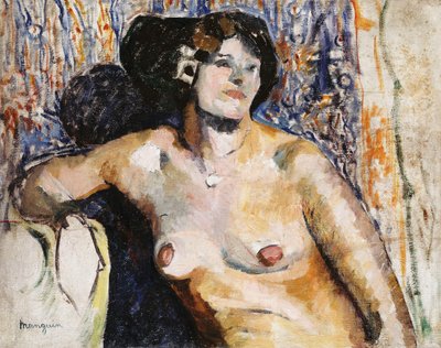Nøgen siddende; Nu Assis af Henri Charles Manguin