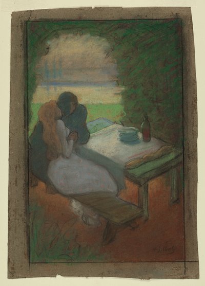 Elskere i en arbor af Henri-Gabriel Ibels