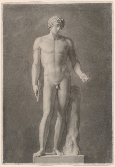 Apollo eller Adonis, ca. 1818 (kul på papir) af Henri-Guillaume Chatillon