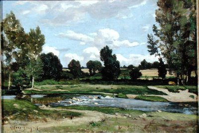 The River (olie på lærred) af Henri-Joseph Harpignies