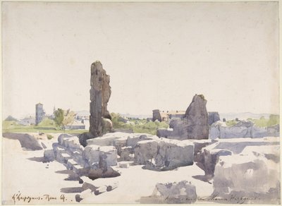 Udsigt over Colosseum fra Domitians basilika og det flaviske palads, Rom af Henri-Joseph Harpignies