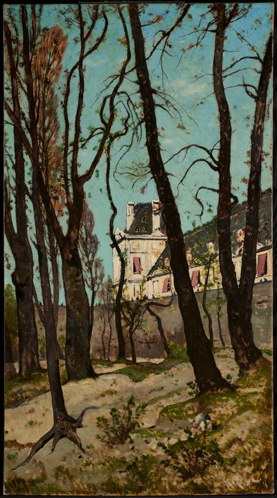 Udsigt over Louvre med Grande Galerie og Pavillon de Flore af Henri-Joseph Harpignies