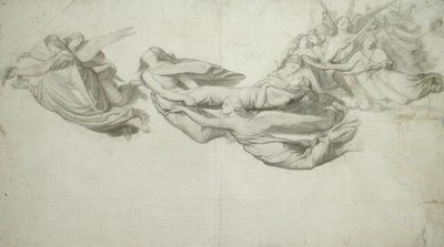 Skitse til Sankt Katharina af Alexandria (grafit på papir) af Henri Lehmann