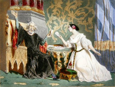 Rosine Stolz (1815-1903) og Paul Barroilhet (1810-71) i anden akt af operaen 