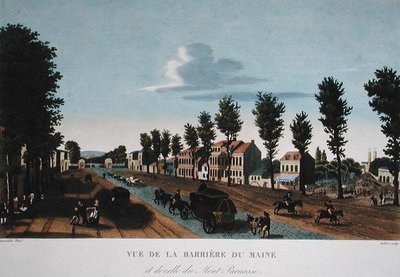 The Barriere du Maine, ca. 1815-20 (farvegravering) af Henri (after) Courvoisier Voisin