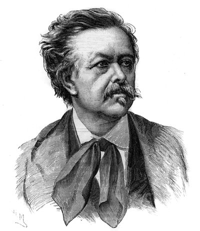 Portræt af Emile Gigault de La Bedolliere (1812-1883) fransk forfatter, journalist og oversætter - gravering efter tegningen af Henri Meyer af Henri (after) Meyer