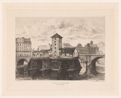 Udsigt på Pont Notre-Dame Pont Notre Dame pumpen (titel på objekt) L