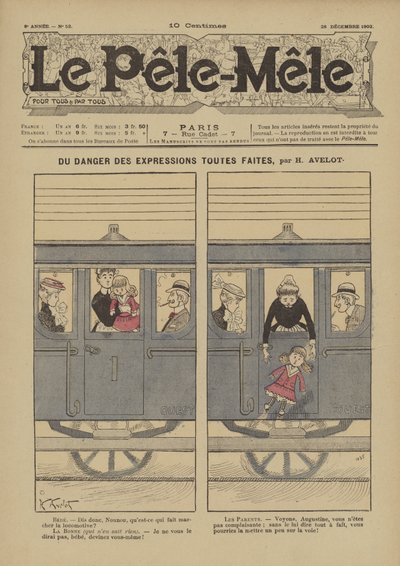 Faren ved færdige udtryk. Illustration til Le Pele-Mele, 1902 af Henri Avelot