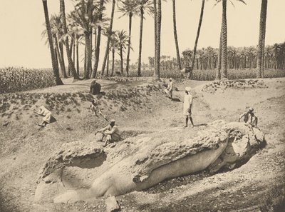 Statue af liggende Sesostris (Saqqara) af Henri Béchard
