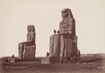 Theben, Colosses de Memnon (Theben, Memnons kolosser),1870