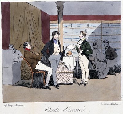Advokatstudie - i “” Tidligere og i dag”” af Henri Monnier, red. Delpech, Paris af Henri Bonaventure Monnier