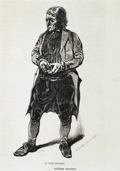 Fader Grandet - i ""Eugénie Grandet"" af Balzac, ill. Henri Monnier, original udgave af 1843 af Henri Bonaventure Monnier