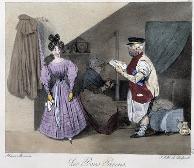 De gode forældre - i "" parisiske sketcher" af Henri Monnier, red. Delpech, Paris af Henri Bonaventure Monnier