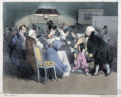 Besøg - i "" parisiske skitser" af Henri Monnier, red. Delpech, Paris af Henri Bonaventure Monnier