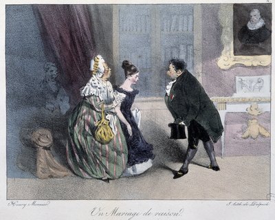 Et ægteskab af fornuft - i "" parisiske skitser" af Henri Monnier, red. Delpech, Paris af Henri Bonaventure Monnier