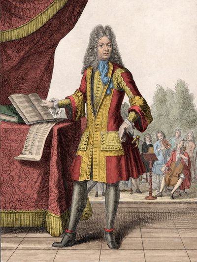Portræt af Jean-Baptiste Lully (1632-1687) af Henri Bonnart