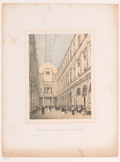Interiør af Royal Galleries Saint-Hubert i Bruxelles Intérieur des galeries St. Hubert (titel på objekt) af Henri Borremans (attributed to)