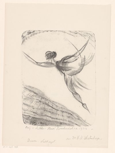 At danse. Natfugl (original titel på objekt) af Henri Braakensiek (signed by artist)
