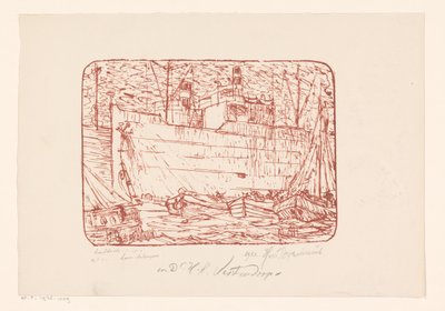 Haven te Antwerpen (original titel på objektet) af Henri Braakensiek (signed by artist)