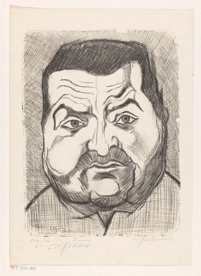 Portræt af en ukendt mand Madmen (original serietitel på objekt) af Henri Braakensiek (signed by artist)