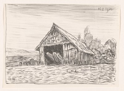 Boothuis i Possenhofen (original titel på objekt) af Henri Braakensiek