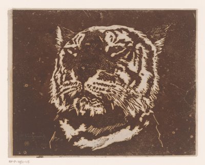 Tiger af Henri Charles Guérard (signed by artist)