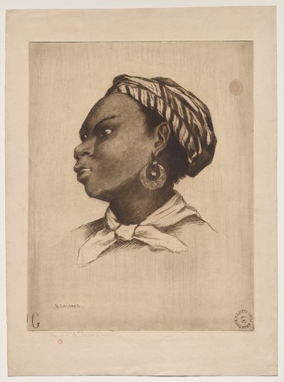 En afrikansk kvinde, efter Eva Gonzalès af Henri Charles Guérard