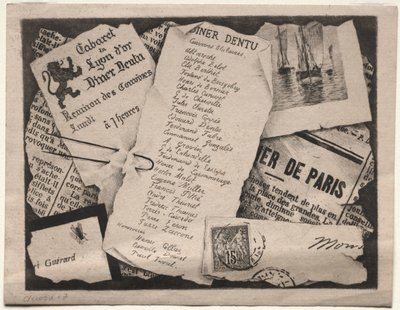 Middagsinvitation, ca. 1882. af Henri Charles Guérard