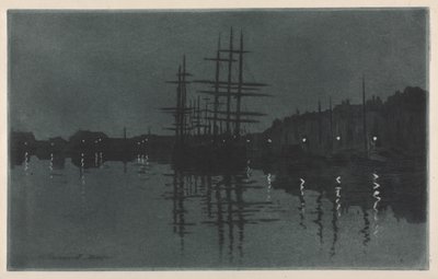 Effekt af måne ved Dieppe af Henri Charles Guérard
