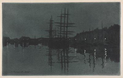 Effekten af månen ved Dieppe, ca. 1885. af Henri Charles Guérard