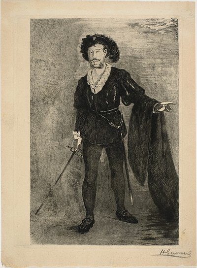 Faure i rollen som Hamlet af Henri Charles Guérard