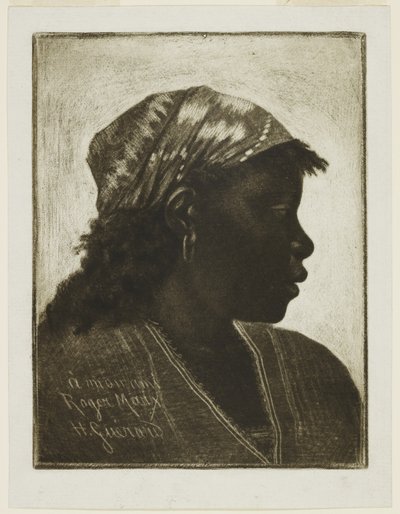 Head of Negress, ca. 1888 (mezzotint) af Henri Charles Guérard