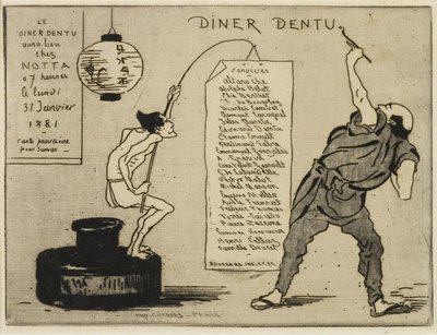 Japansk på et blækhus, 1881 (ætsning, tørnål) af Henri Charles Guérard