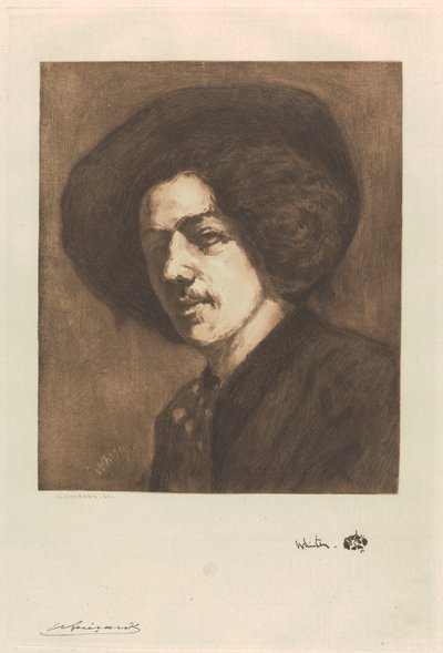 Portræt af Whistler af Henri Charles Guérard