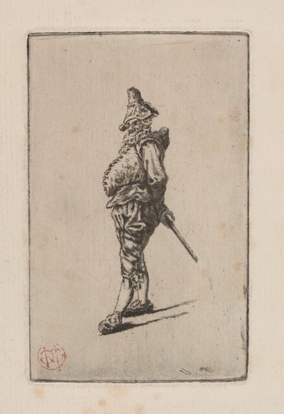 Punchinello, efter Meissonier af Henri Charles Guérard
